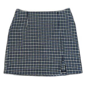 Wild Fable Women's Blue Gingham Plaid Check Schoolgirl Pencil Mini Skirt Size 6